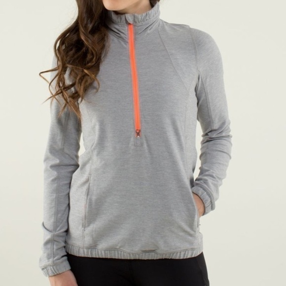 Lululemon Forthright 1/2 Zip Pullover Jacket Heathered Medium Grey Size 6 - Picture 13 of 14